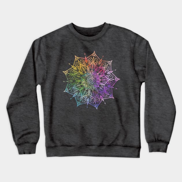 Rainbow Pride Mandala Crewneck Sweatshirt by Liquid Feline